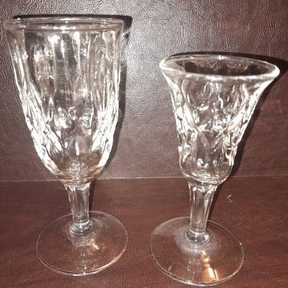Vintage Anchor Hocking "Crown Point" Stemware Bundle  (11 pieces)